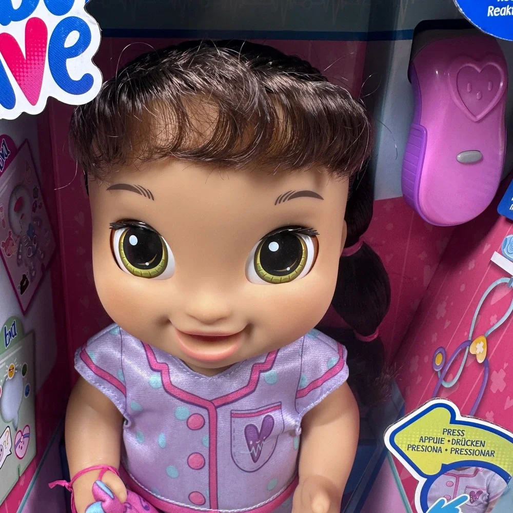 Baby Alive Lulu Achoo Interactive Doll Brown Hair Hasbro F2621 50+ Sounds Lights